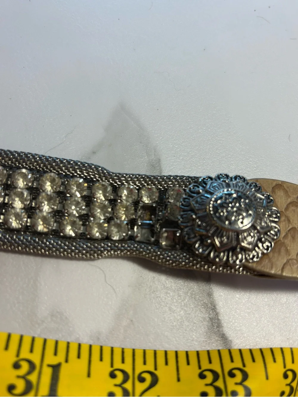 Nanni Rhinestone Western Snakeskin Belt with Decorative Buckle